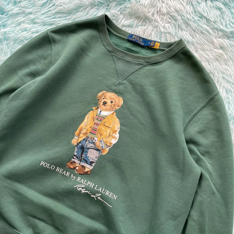 Green Polo Ralph Lauren Polo Bear Sweatshirt - Medium