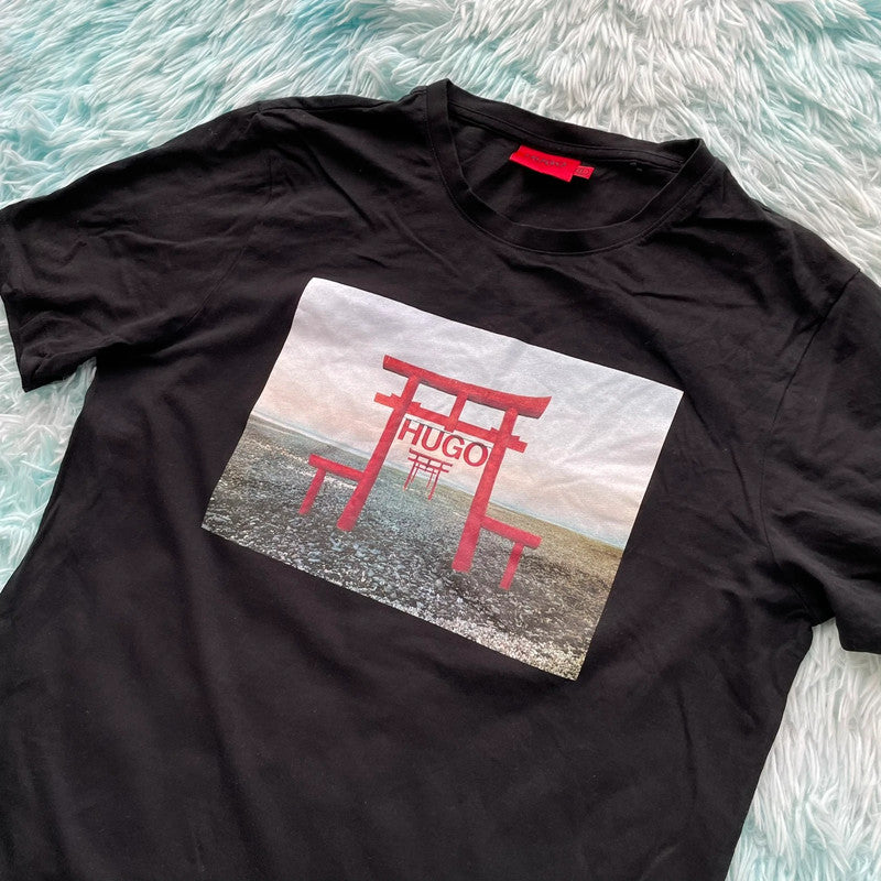 Black Hugo Boss Graphic T Shirt - Medium