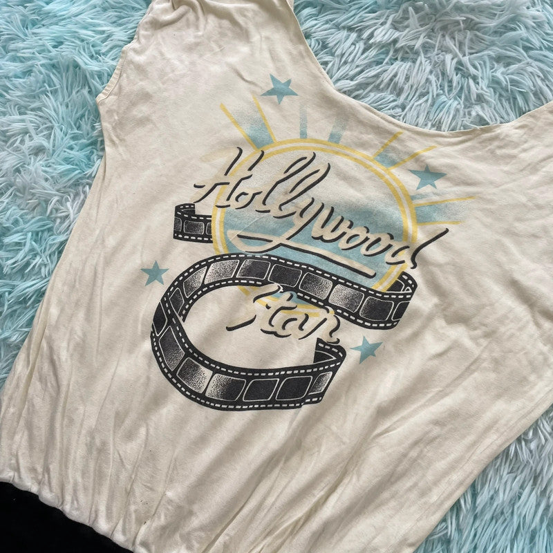 Vintage 80s Original Vest Top Hollywood Print