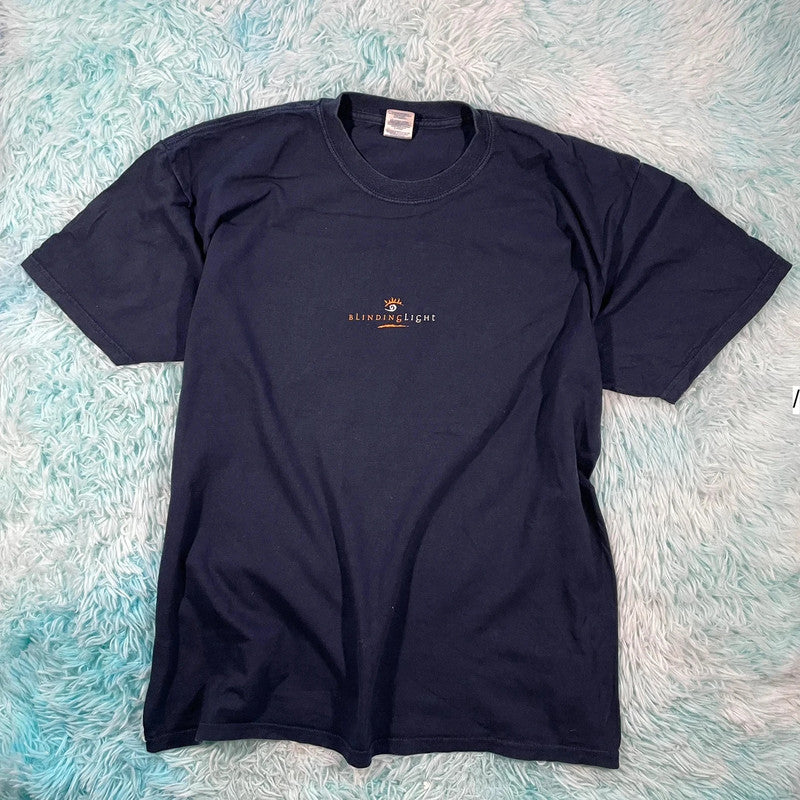 Vintage 90s Navy Tech Graphic T Shirt - XL