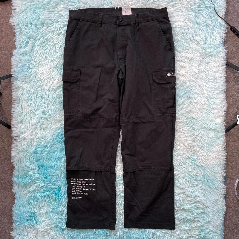 Black PlainTalk Cargo Trousers - XL