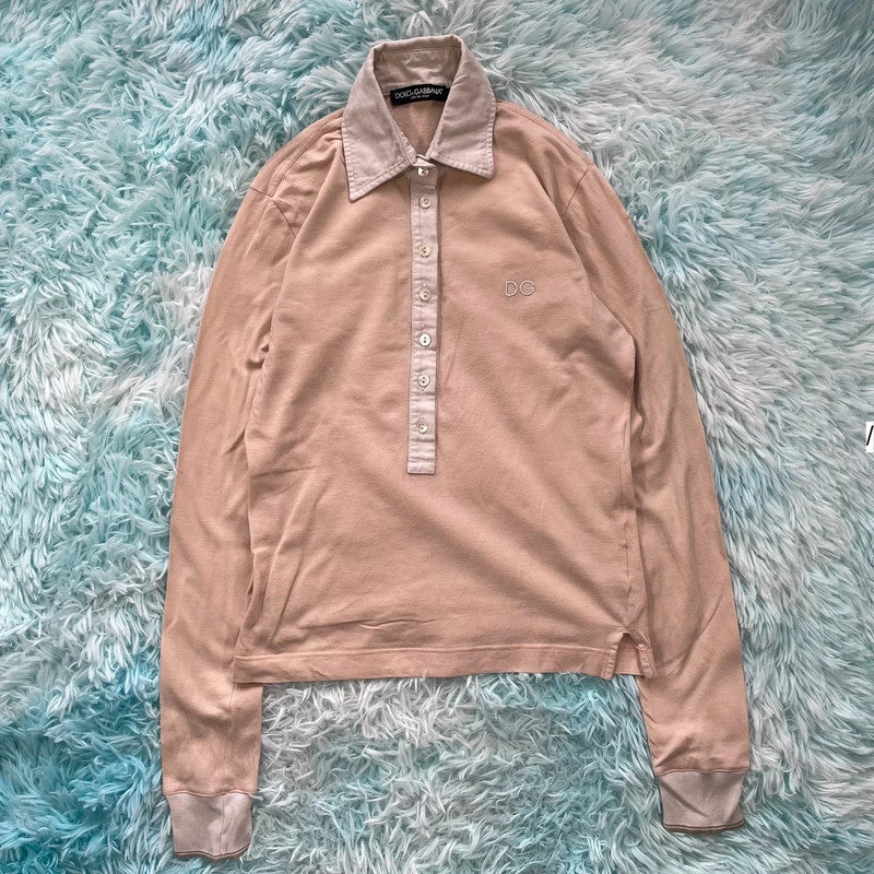 Vintage Beige Dolce & Gabbana Polo Shirt - Size 8