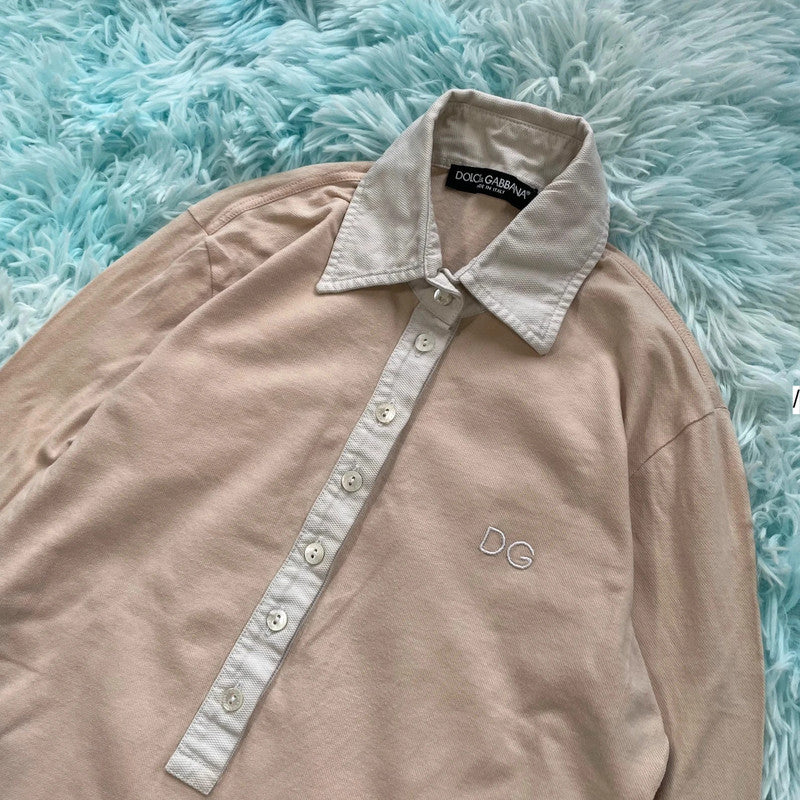 Vintage Beige Dolce & Gabbana Polo Shirt - Size 8