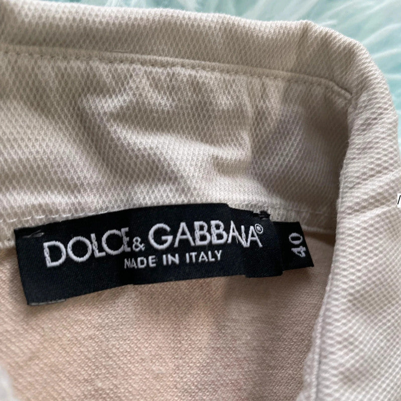 Vintage Beige Dolce & Gabbana Polo Shirt - Size 8