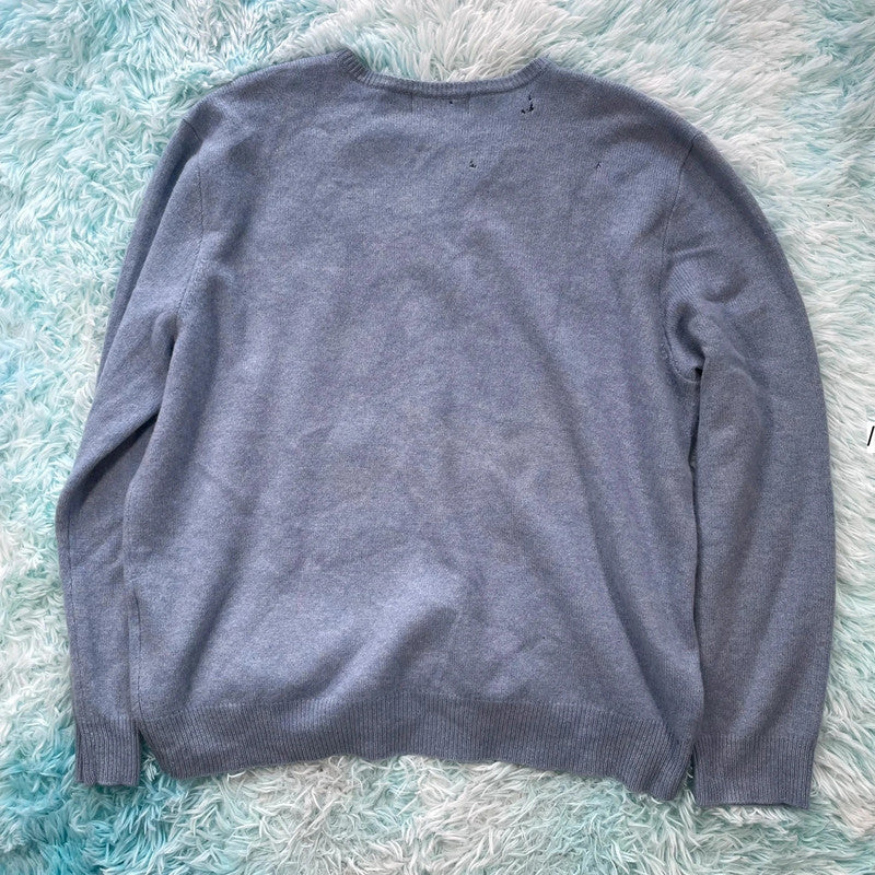 Light Blue Polo Ralph Lauren V Neck Jumper - XXL