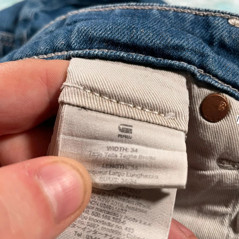 Blue G-Star Straight Jeans - 34W 34L