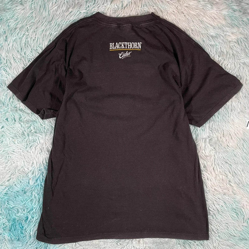 Vintage 90s Black Blackthorn Cider Graphic T Shirt - XL