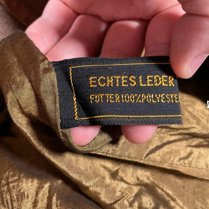 Vintage Brown Austrian Suede Leather Bomber Jacket - Small
