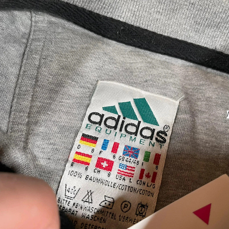Vintage 90s Grey Adidas Equipment Polo Shirt - Large