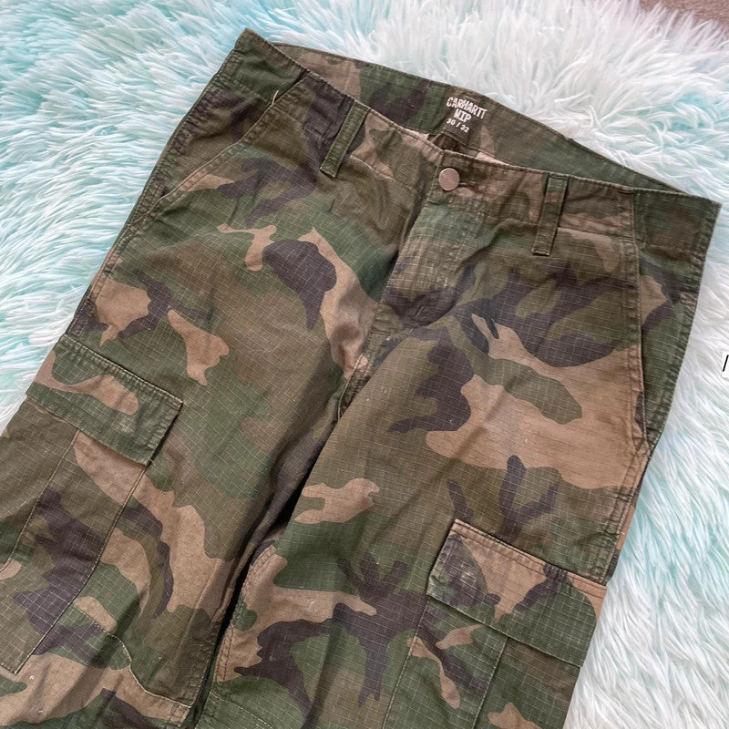 Camo Carhartt Ripstop Cargo Trousers - 30W 32L
