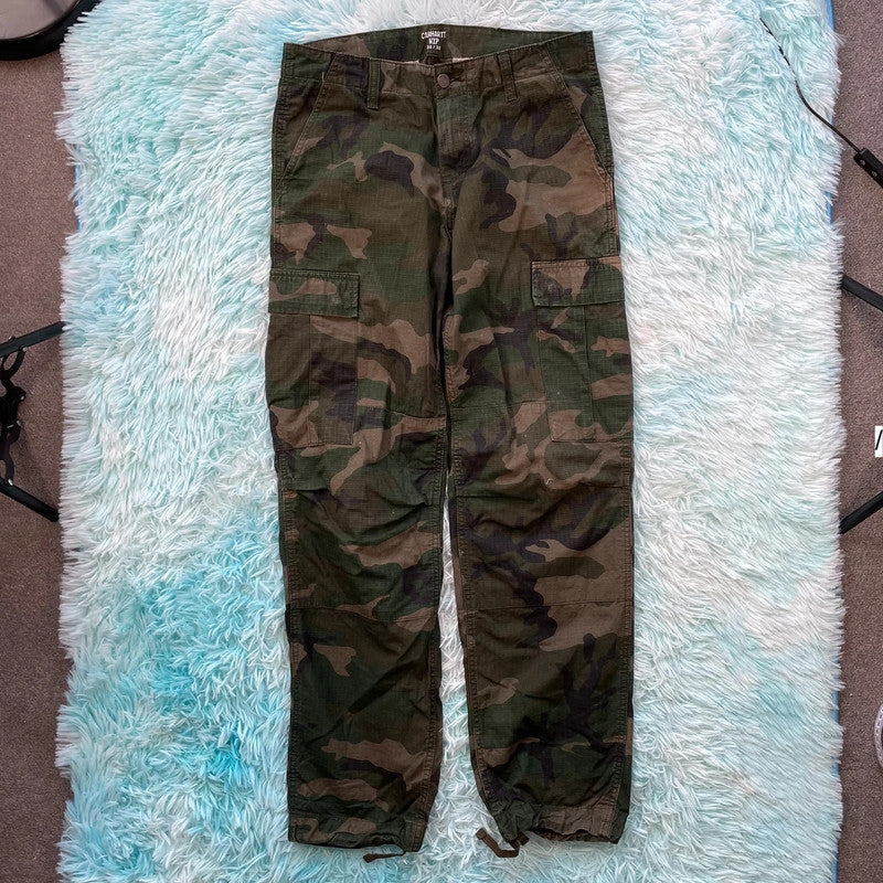 Camo Carhartt Ripstop Cargo Trousers - 30W 32L