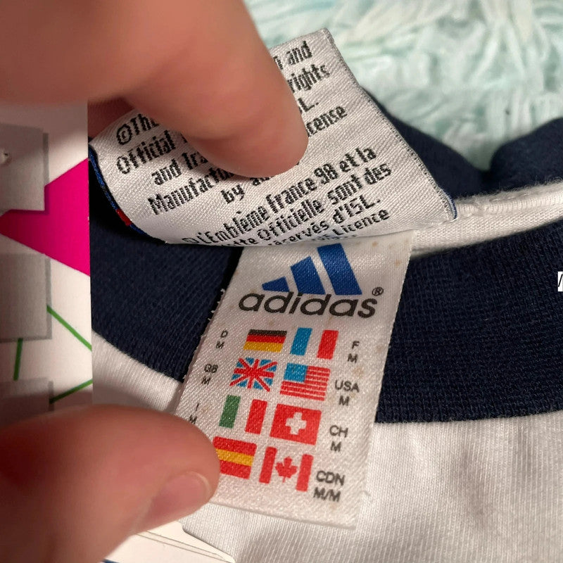 Vintage France 98 England Graphic T Shirt Adidas - Medium