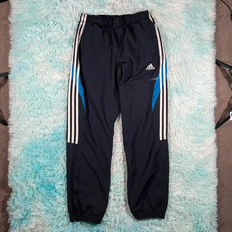 Vintage Black Adidas Tracksuit Bottoms - Small