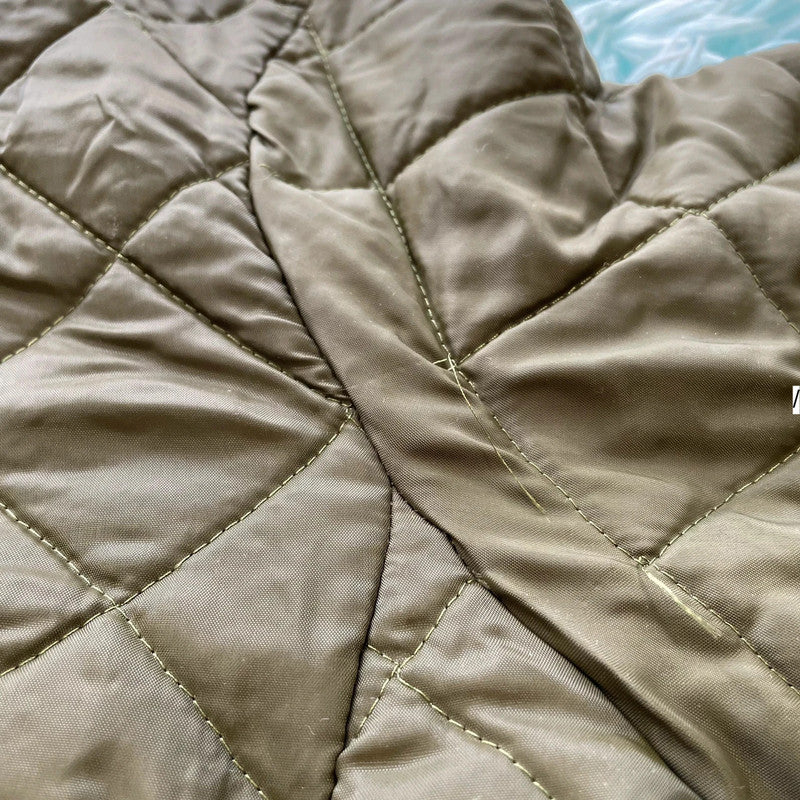 Vintage 80s Khaki Barbour Quilted Jacket - Large