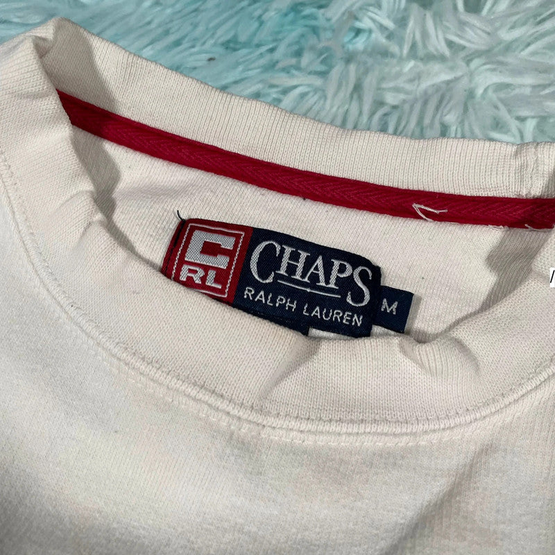 Vintage 90s White Chaps Ralph Lauren Sweatshirt - Medium