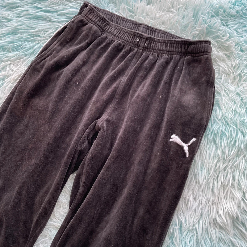Black Puma Velour Joggers - Medium