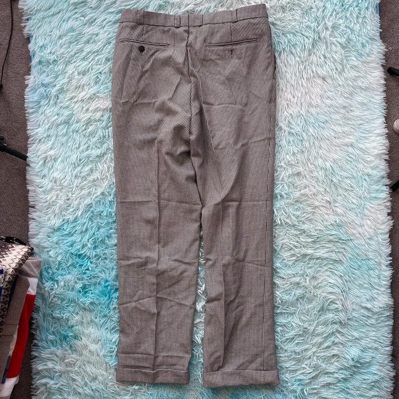 Vintage 90s Black & White Dogtooth Pattern Trousers - W36