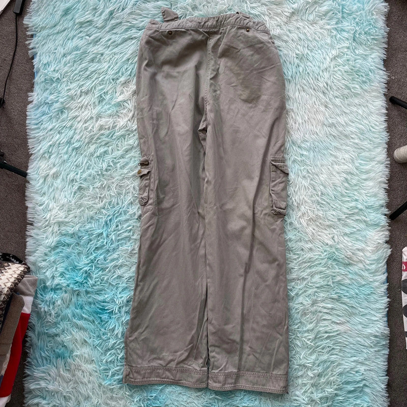 Vintage Y2K Grey Cargo Trousers Pants - Size 12