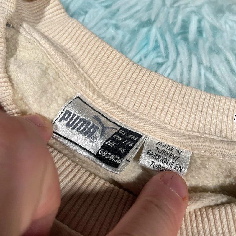 Vintage 90s Beige Puma Sweatshirt - Size 16