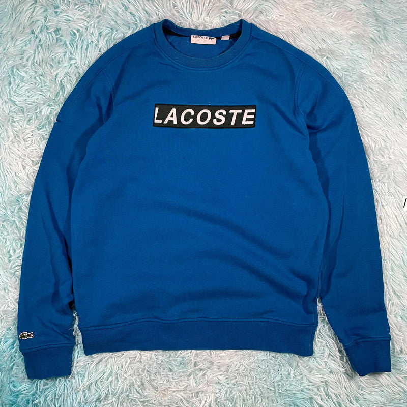Blue Lacoste Sweatshirt Spellout - Medium