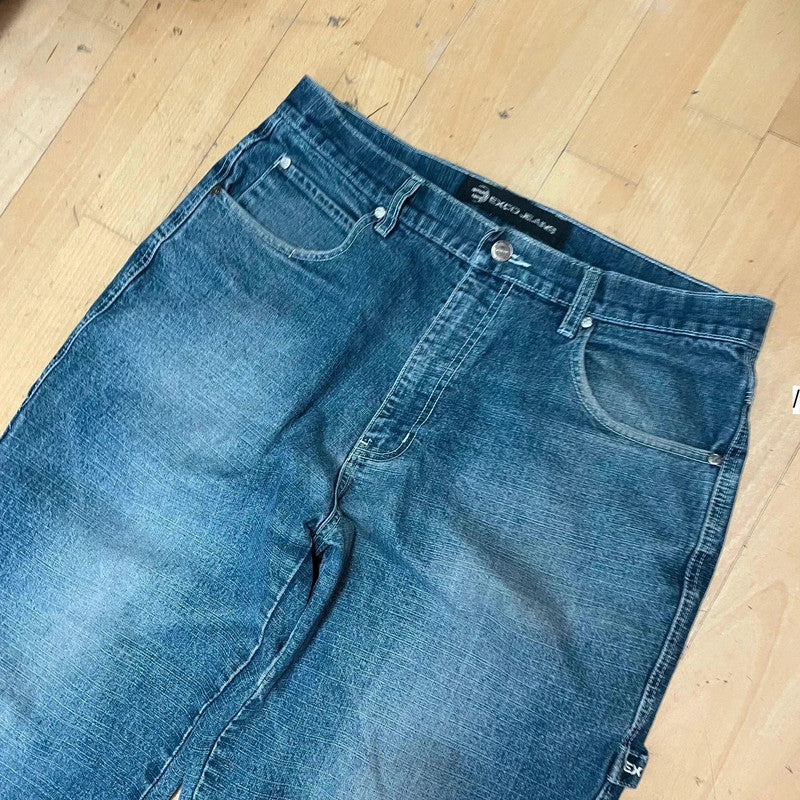 Vintage 90s Baggy Wide Leg Jeancs Exco - 34W 33L