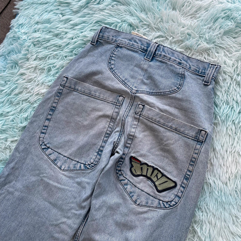 Vintage 00s JNCO Jeans Baggy Embroidered- W30 L32