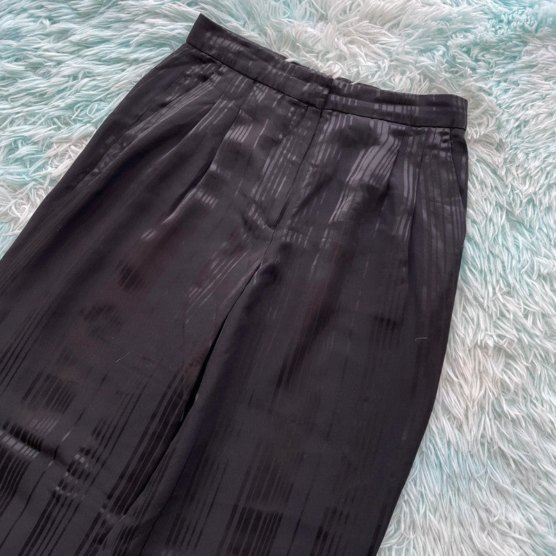 Black Jigsaw Patterned Trousers - Size 8