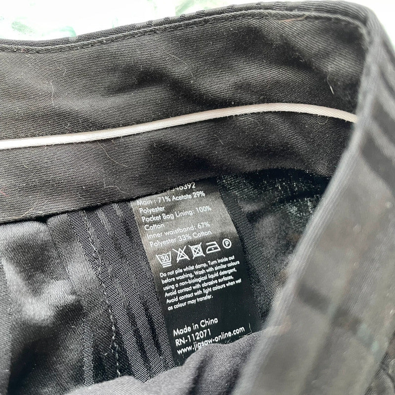 Black Jigsaw Patterned Trousers - Size 8