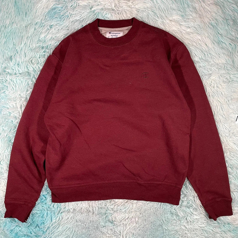 Vintage Maroon Champion Sweatshirt Plain - Medium