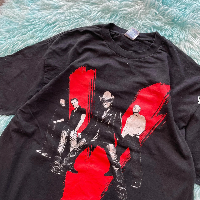 Vintage Black 2005 U2 Band T Shirt Vertigo Tour - XL
