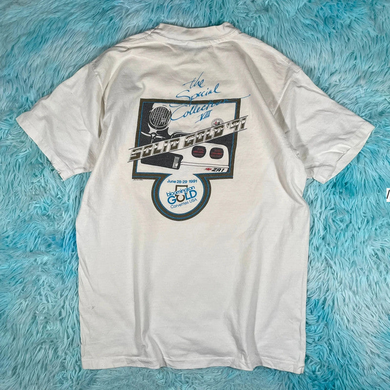 Vintage 1991 Bloomington Solid Gold Graphic T Shirt - Large