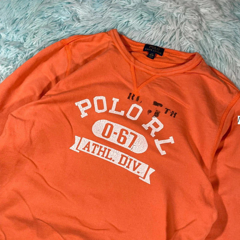 Orange Polo Ralph Lauren Sweatshirt - Large