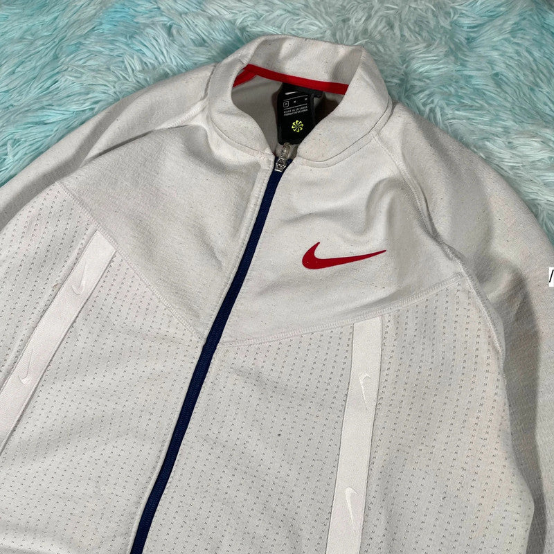 White Nike Full Zip Sweatshirt - Medium