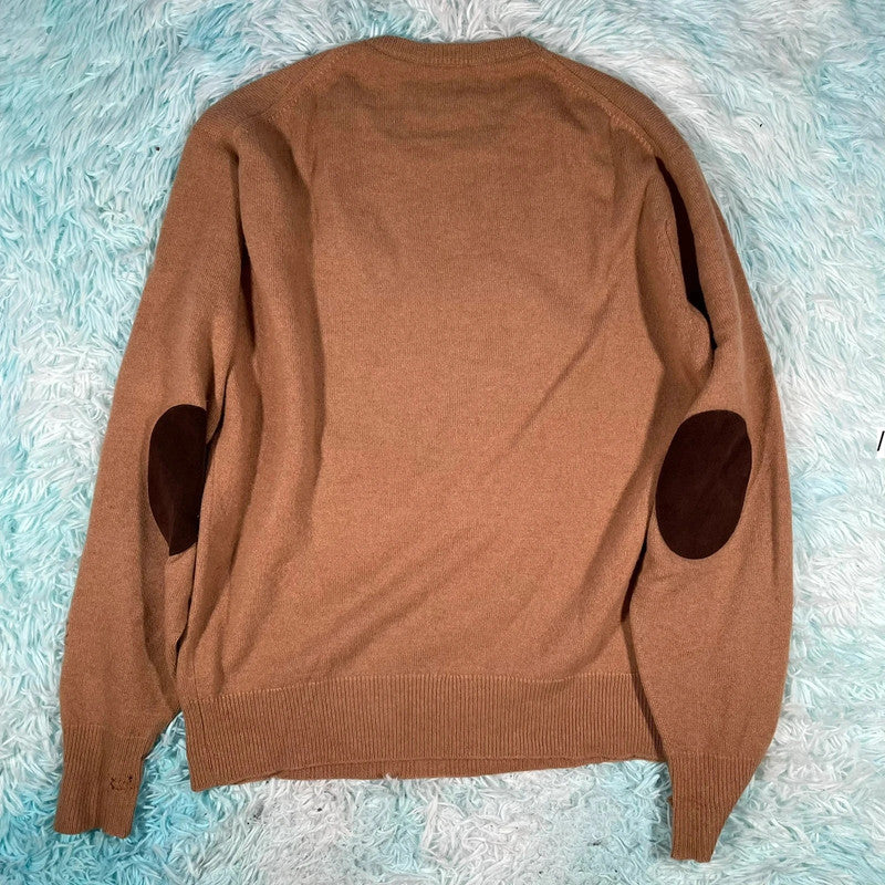 Vintage Brown Hackett Wool Knitted Jumper - Medium