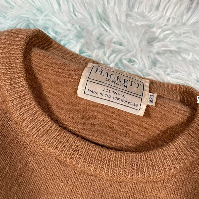 Vintage Brown Hackett Wool Knitted Jumper - Medium