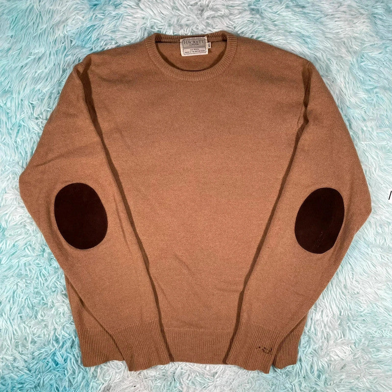 Vintage Brown Hackett Wool Knitted Jumper - Medium