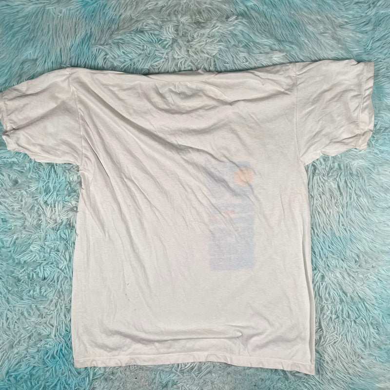 Vintage 90s White Costa del Sol Graphic T Shirt - Medium