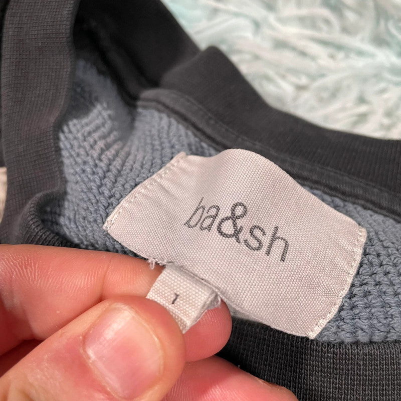 Blue & Black Ba&Sh Cropped Sweatshirt - Small