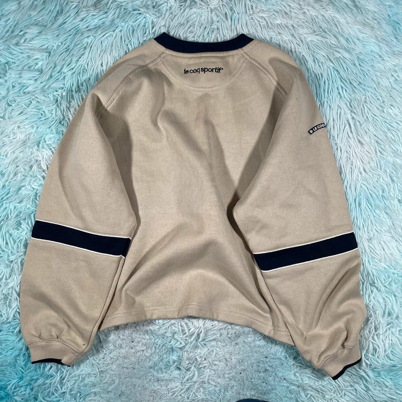 Vintage 90s Beige Le Coq Sportif Sweatshirt - XS