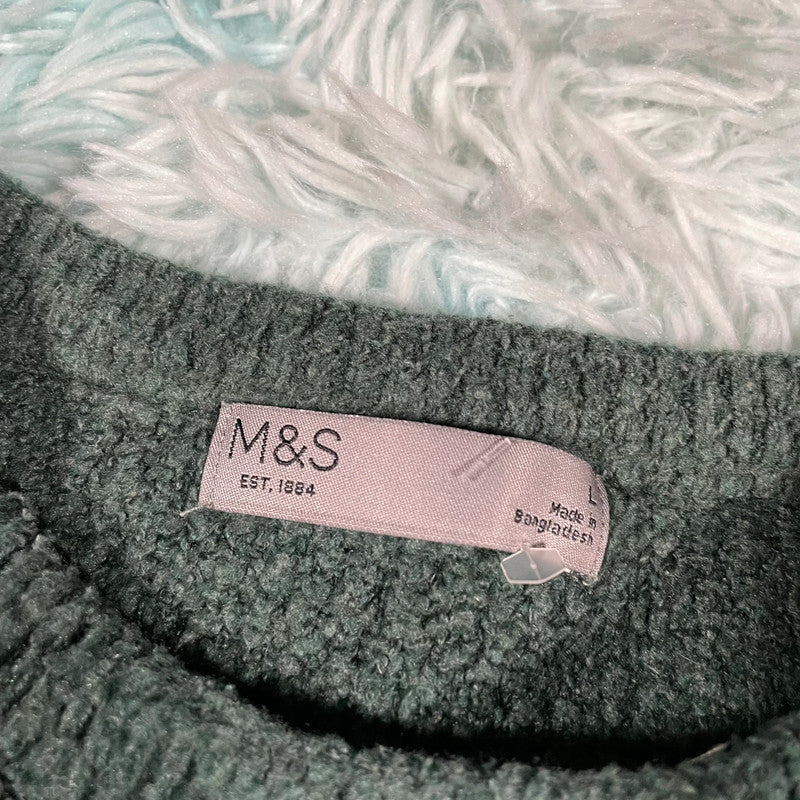 Dark Green Marks & Spencer Knitted Jumper - Large