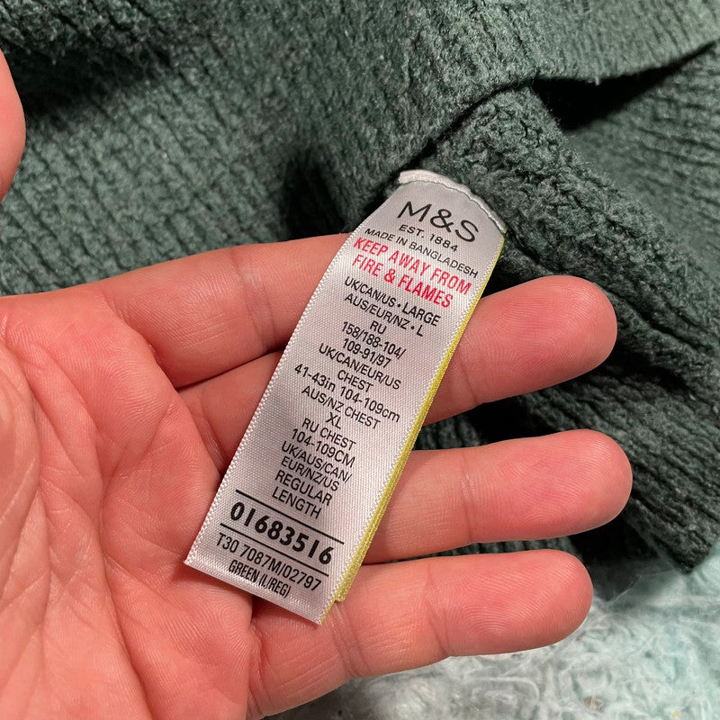 Dark Green Marks & Spencer Knitted Jumper - Large