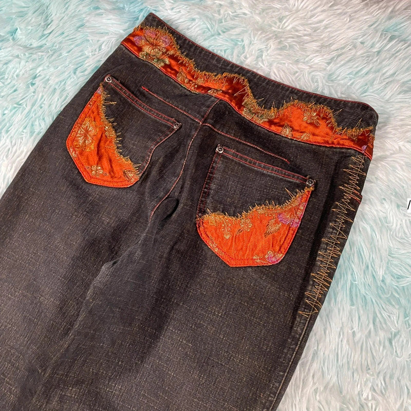 Vintage Y2K Sabeido Patterned Jeans - Medium