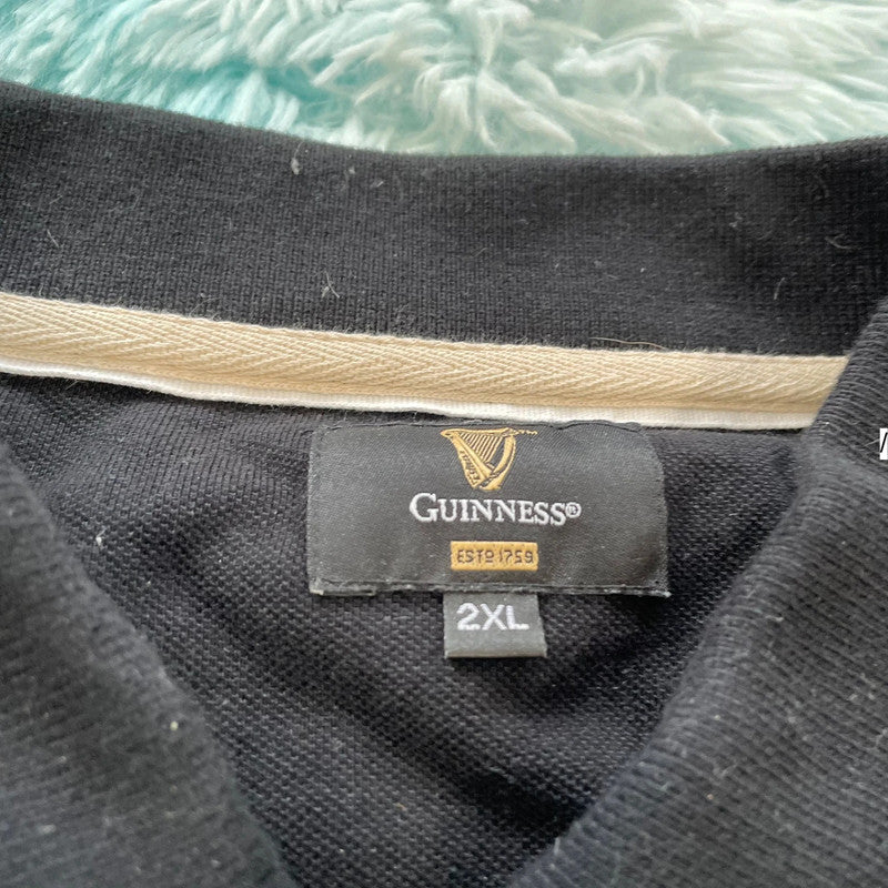 Black Guinness Polo Shirt Long Sleeve - XXL