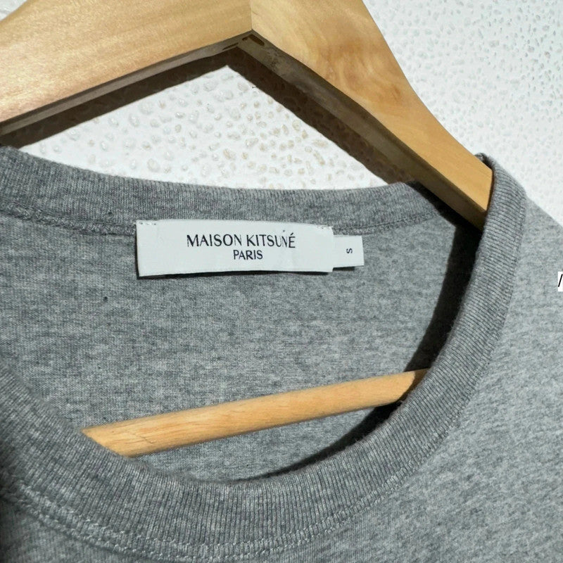Grey Maison Kitsune T Shirt Plain - Small