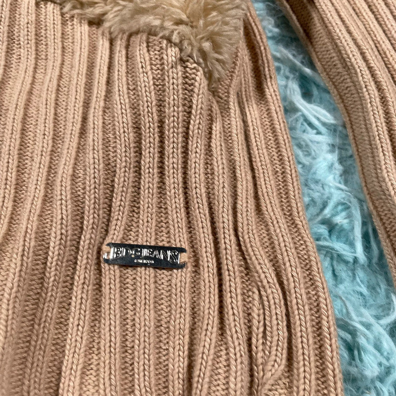 Beige BDG Fitted Knitted Jumper Faux Fur - Medium