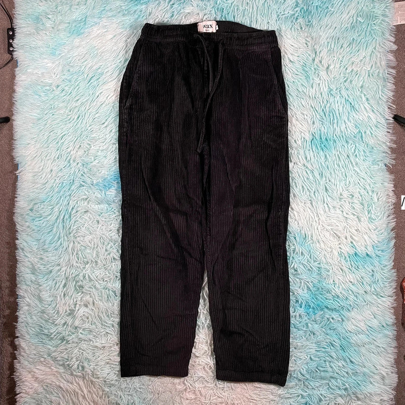Black Wax Corduroy Trousers - W32 L30