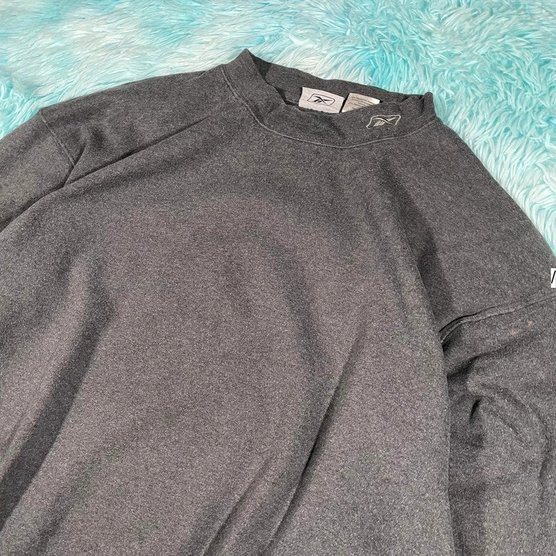 Vintage 00s Grey Reebok Mock Neck Sweatshirt- XXL