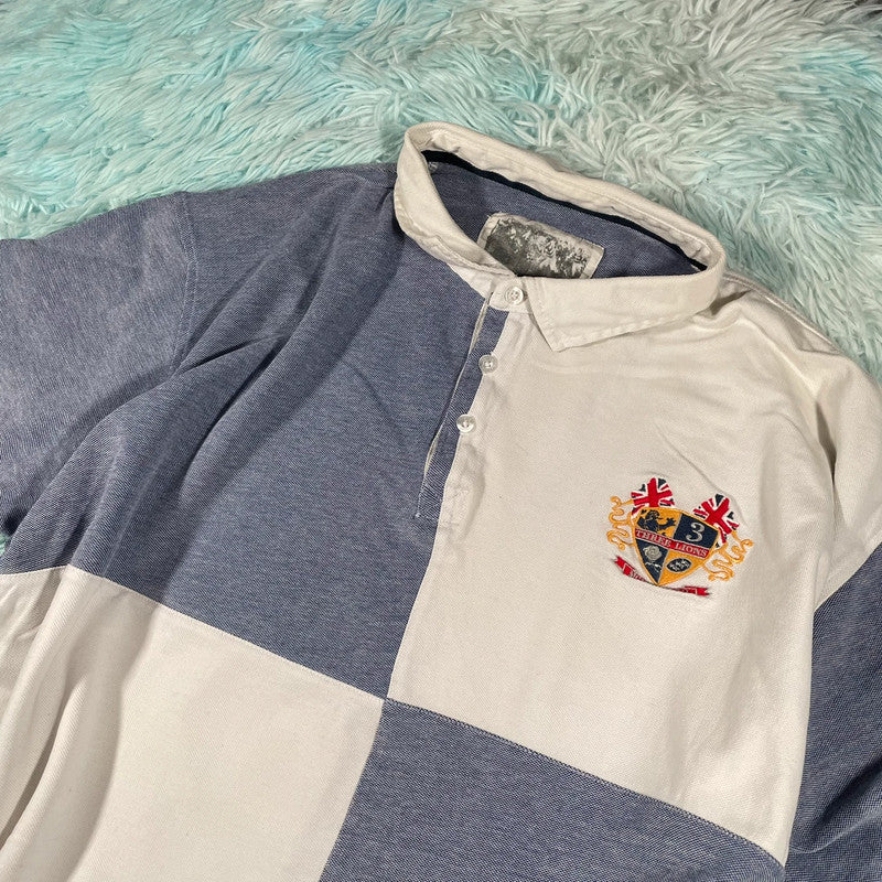 Blue & White Cotton Traders Rugbt Polo Shirt - 4XL