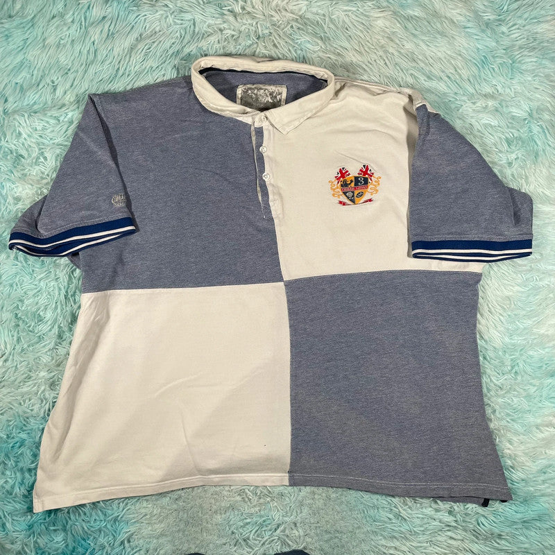 Blue & White Cotton Traders Rugbt Polo Shirt - 4XL
