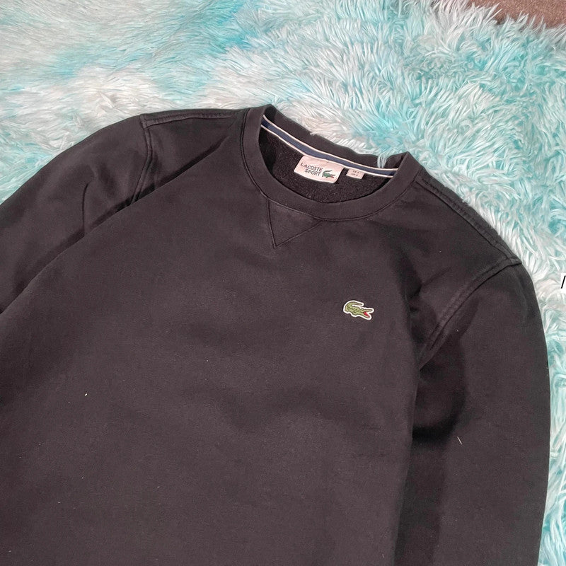 Black Lacoste Plain Sweatshirt - Small